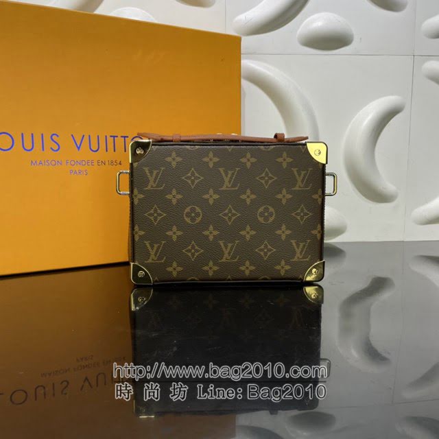 Louis Vuitton新款男包 M45785 路易威登Handle Trunk手袋 LV老花盒子包男士单肩斜挎包  ydh4210